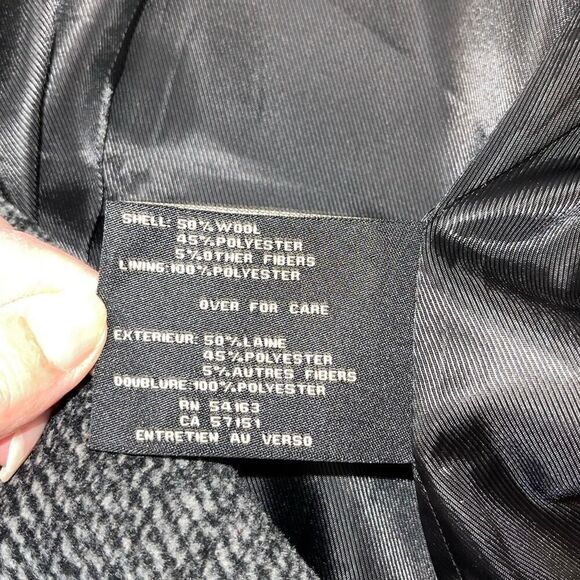 Cole Haan Womens Wide Collar Lined Wool Blend Wrap Zip Coat Charcoal Gray Size 6 - Picture 7 of 10